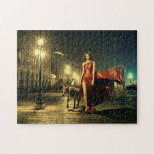 Puzzle Femme et loup