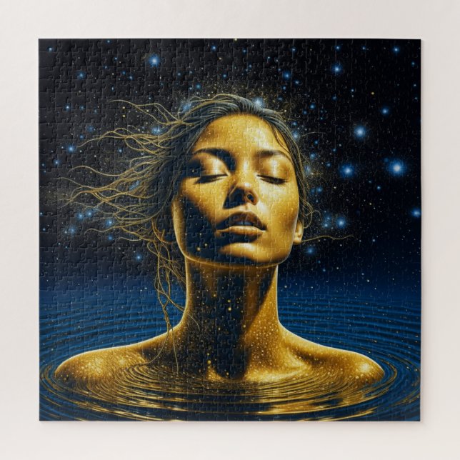 Puzzle Femme éthérée méditant sous les étoiles (Vertical)