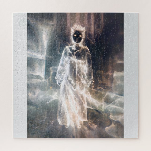 Puzzle Femme extraterrestre fantomatique noir et blanc go (Vertical)