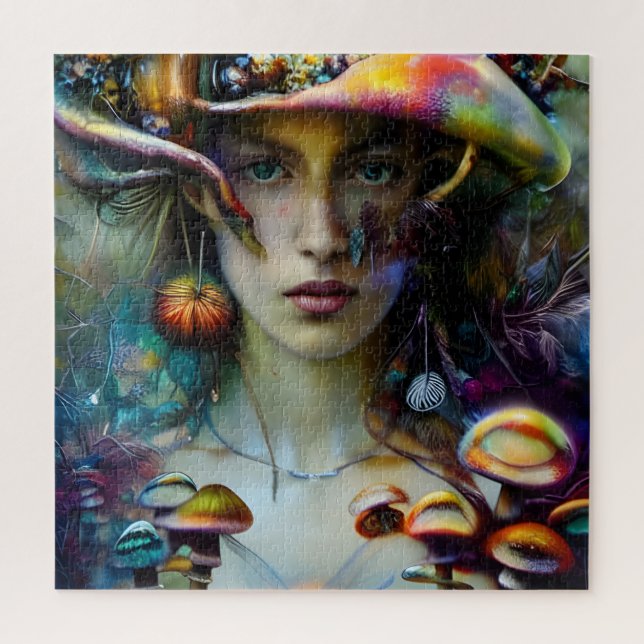 Puzzle Femme Fantastique aux Champignons (Vertical)