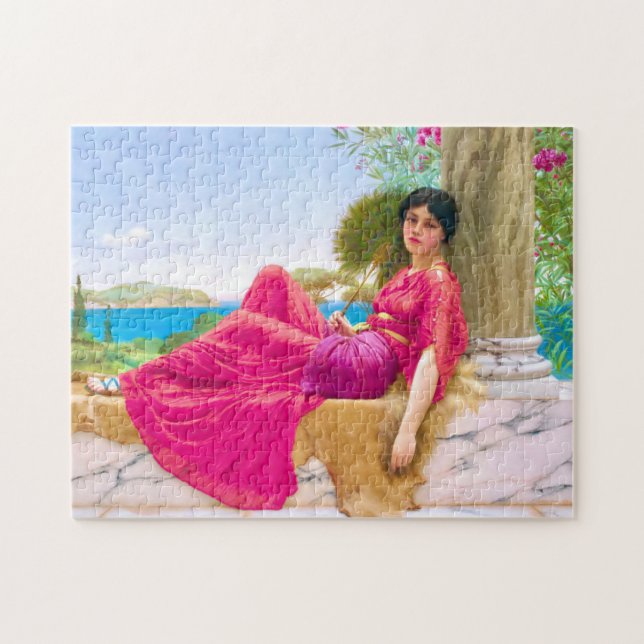 Puzzle Femme géniale à Fuchsia par John William Godward (Horizontal)