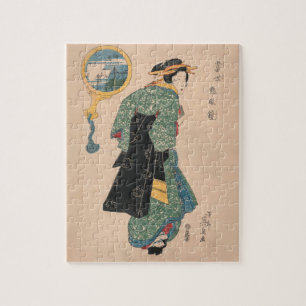 Puzzle Femme japonaise Kimono : Ukiyo-e Woodblock Imprime