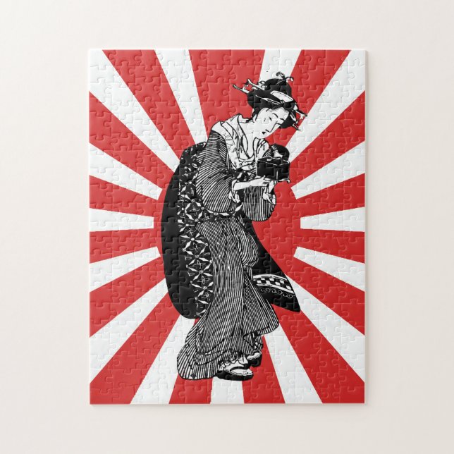 Puzzle Femme japonaise traditionnelle d'ukiyoe (Vertical)