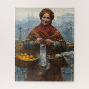 Puzzle Femme juive pauvre qui vend des oranges en Pologne