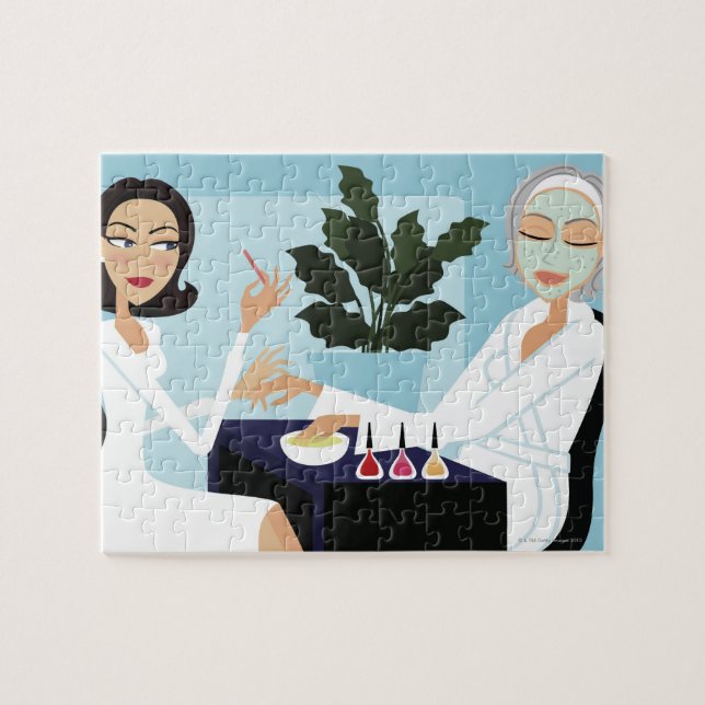 Puzzle Femme manucure et visage au spa (Horizontal)