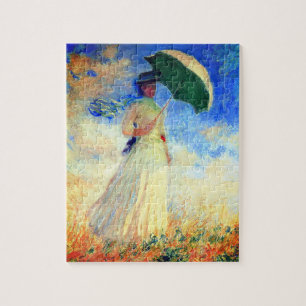 Puzzle Femme Monet avec un parasol face droit