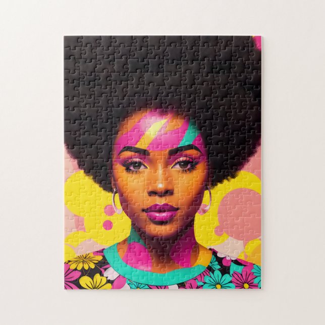 Puzzle Femme noire colorée Afro Pop Art (Vertical)