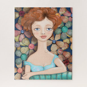 Puzzle Femme Par Une Chaise   Fleurs de papier