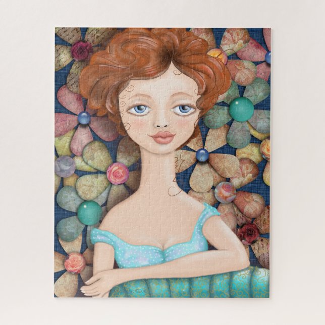 Puzzle Femme Par Une Chaise | Fleurs de papier (Vertical)