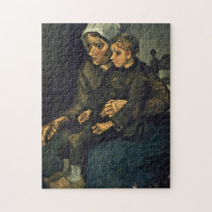 Puzzle Femme paysanne avec enfant sur son genou, 1885 par