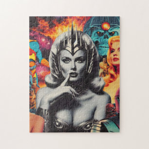 Puzzle Femme Rétro Collage Sci-fi