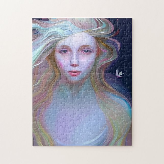 Puzzle Femme sereine avec une larme dans l'œil (Vertical)