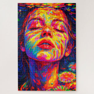 Puzzle Femme Sereine Sous l'Eau Couleurs Arc-en-Ciel Impa