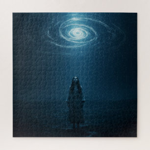 Puzzle Femme spirituelle regardant vers les cieux de l'un