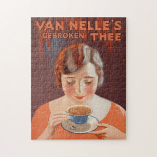 Puzzle Femme vintage qui boit du thé