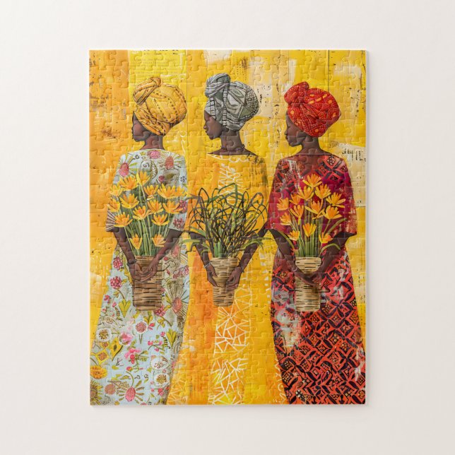 Puzzle Femmes africaines aux fleurs (Vertical)
