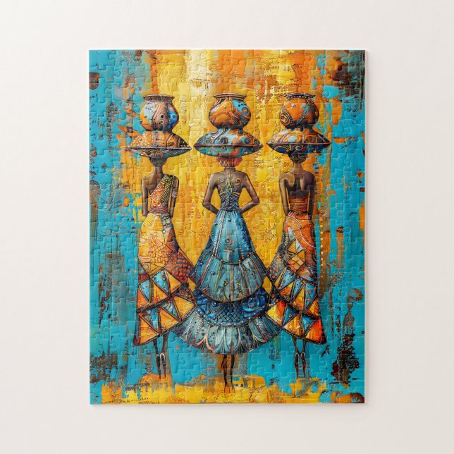 Puzzle Femmes africaines avec des cruches d'eau (Vertical)