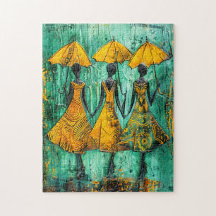 Puzzle Femmes africaines avec parapluies