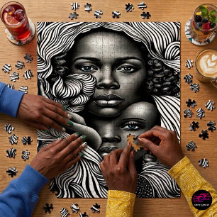 Puzzle Femmes Afro-Américaines Abstrait Noir & Blanc