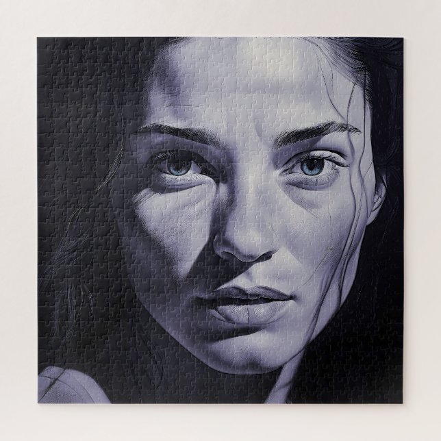 Puzzle Femmes "Bleues Brianna" Au Charbon (Vertical)