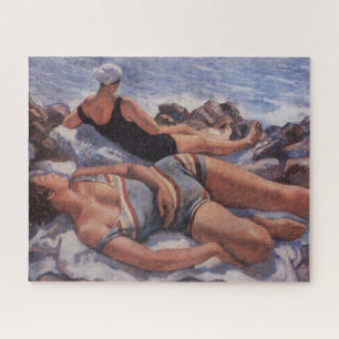 Puzzle Femmes bronzage sur la plage (par Serebriakova)