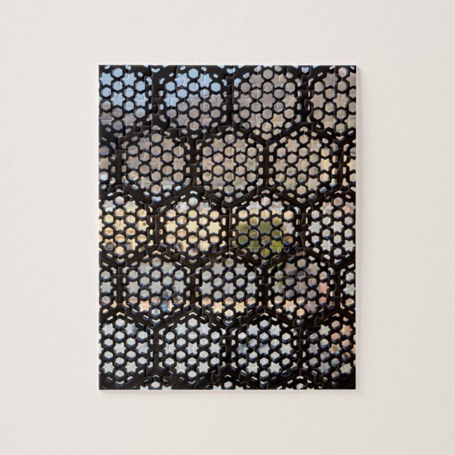 Puzzle Fenêtre à treillis géométrique, Inde (Vertical)