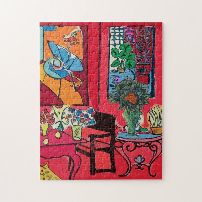 Puzzle Fenêtre Abstraite, Vase avec Rose (Vertical)