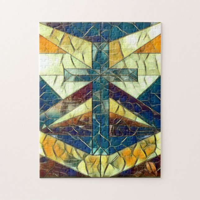 Puzzle Fenêtre de croix en verre tendu (Vertical)