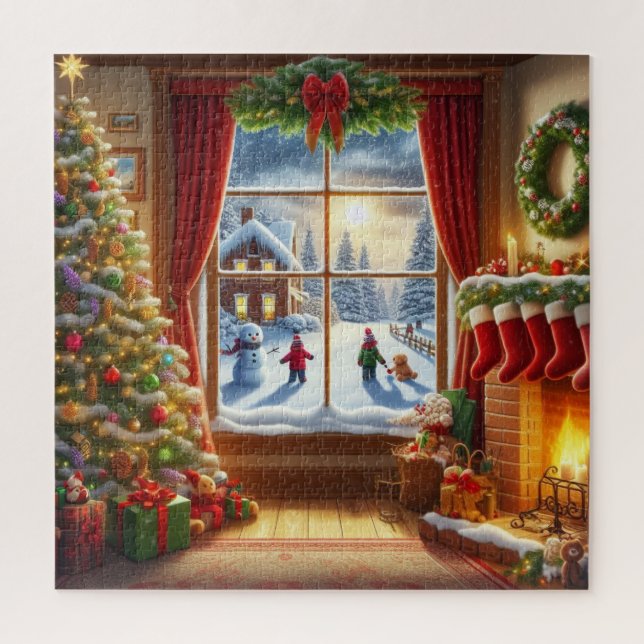 Puzzle Fenêtre de Noël cosy (Vertical)