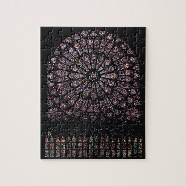 Puzzle Fenêtre rose de transept du nord dépeignant la (Vertical)