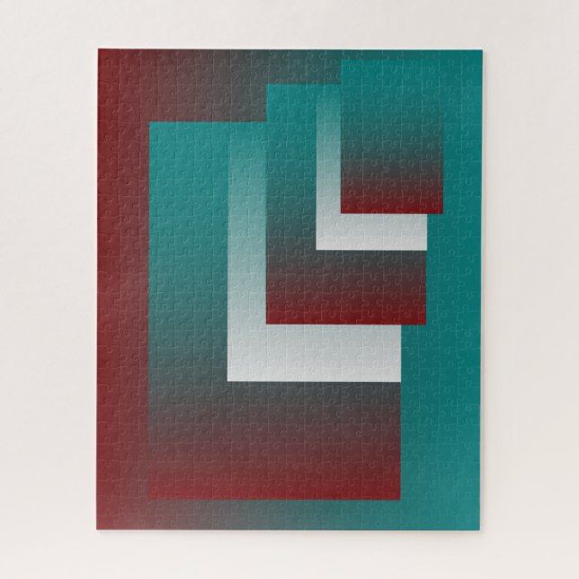 Puzzle Fenêtres en blanc bordeaux turquoise (Vertical)