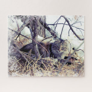 Puzzle Feral Cat in Winter Photo Art