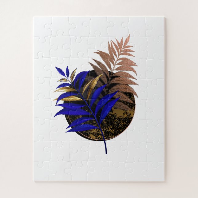 Puzzle Ferme bleue sur cercle noir (Vertical)