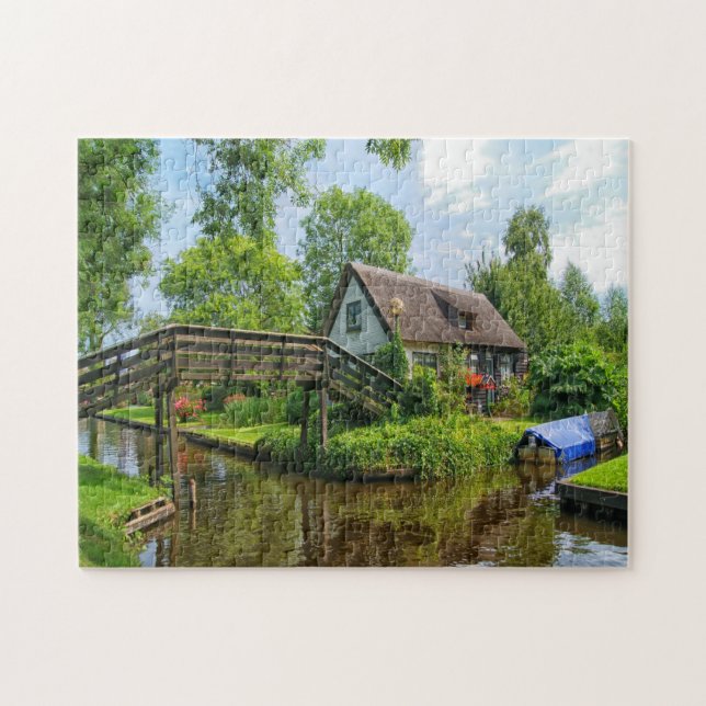 Puzzle Ferme de Giethoorn Hollande. (Horizontal)