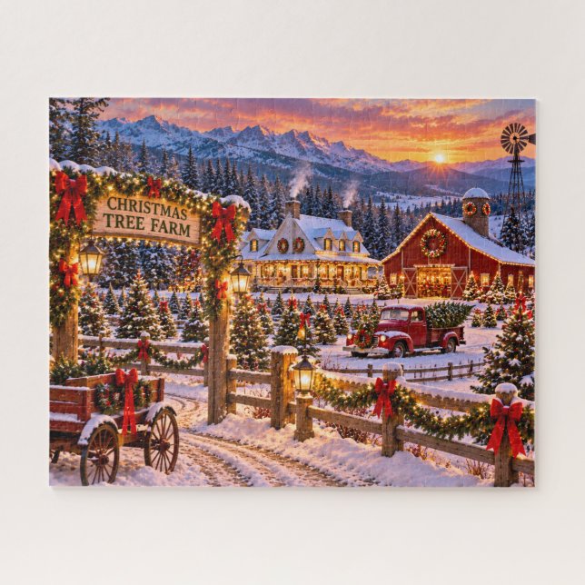 Puzzle Ferme de sapins de Noël (Horizontal)