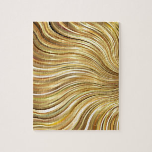 Puzzle Festive Elegant Gold Abstrait Flower