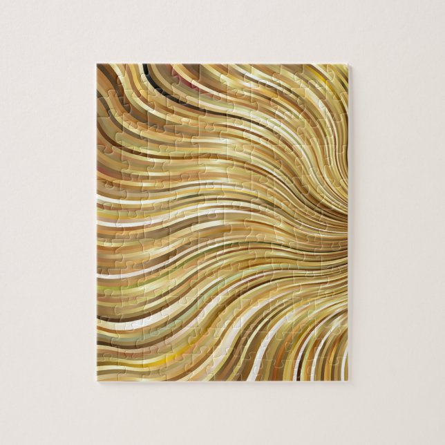 Puzzle Festive Elegant Gold Abstrait Flower (Vertical)
