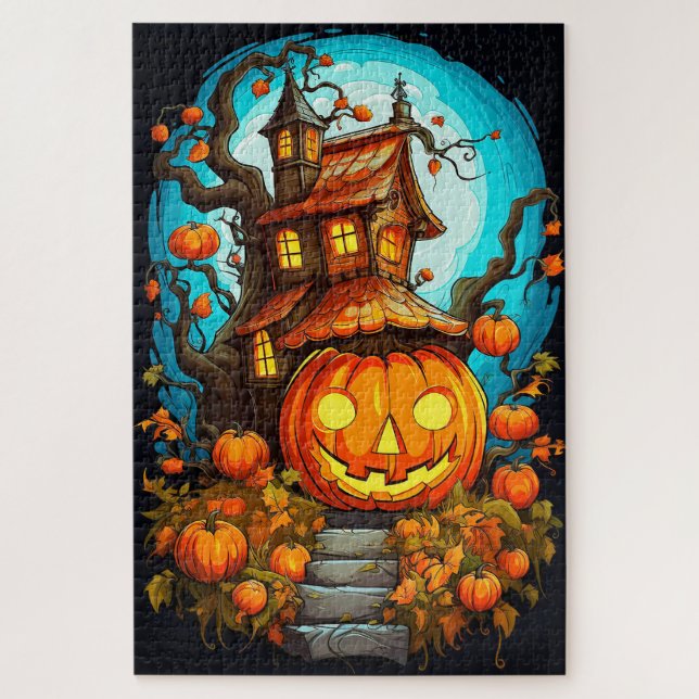 Puzzle Festive Haunted Treehouse | Bonne Halloween (Vertical)