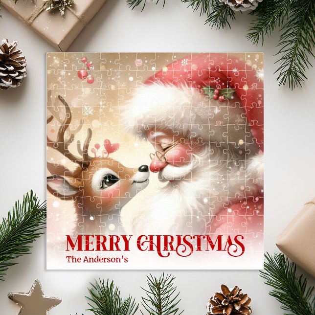 Puzzle Festive Santa Claus Rudolph Personalized Kids Gift (Festive Santa Claus Rudolph Personalized Kids Holiday Puzzle

)