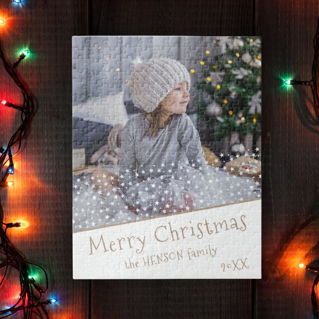 Puzzle Festive Stars Noël Famille Keepsaké Photo (Créateur téléchargé)