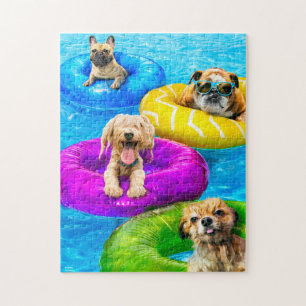 Puzzle Fête de chien dans la piscine