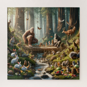 Puzzle Fête de famille de Bigfoot, Géant doux, scène fore