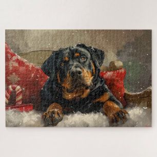 Puzzle Fête de Noël de chien Rottweiler