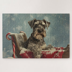 Puzzle Fête de Noël du chien Schnauzer