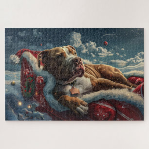 Puzzle Fête de Noël pour chiens Pitbull