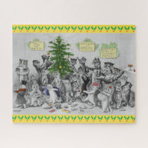 Fête de Noël vintage de chats de Louis Wain