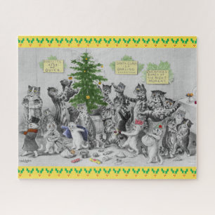 Puzzle Fête de Noël vintage de chats de Louis Wain