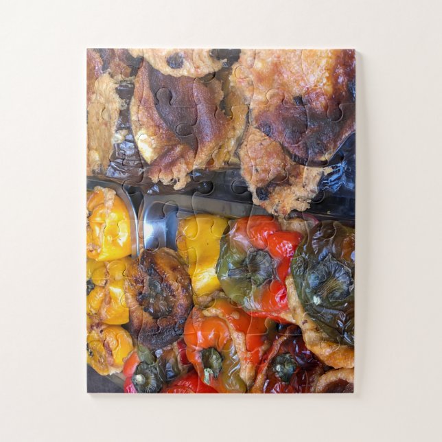 Puzzle Fête de rue sicilienne | Poivrons farcis et auberg (Vertical)