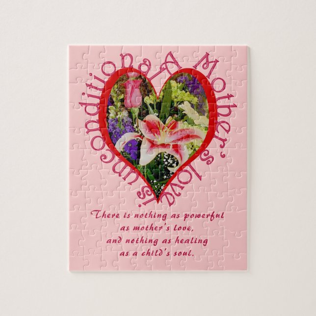 Puzzle Fête des mères Amour floral Poème inconditionnel P (Vertical)