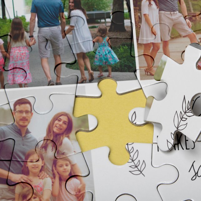 Puzzle Fête des pères de collage photo personnalisée scri (Créateur téléchargé)